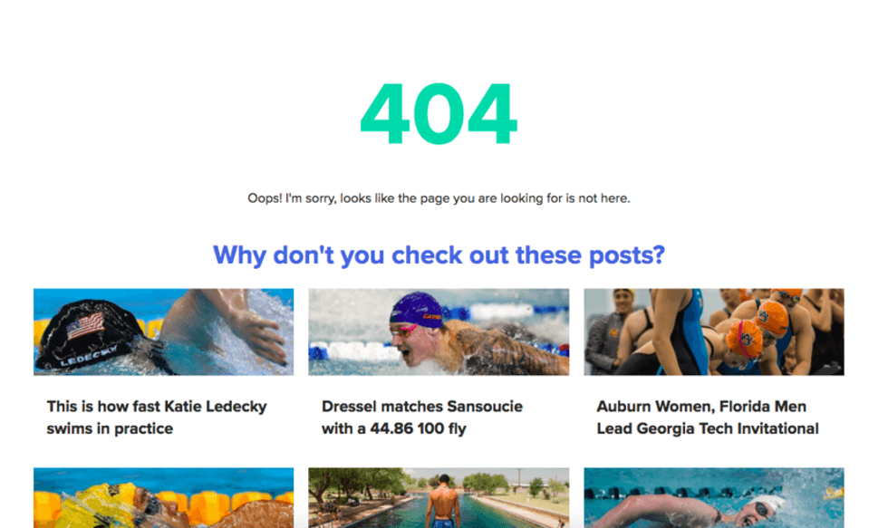 404 Page Content Recommendations