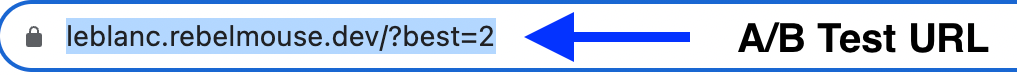 A/B test URL