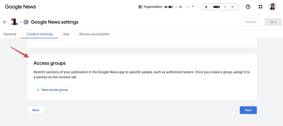 Access groups in Google News