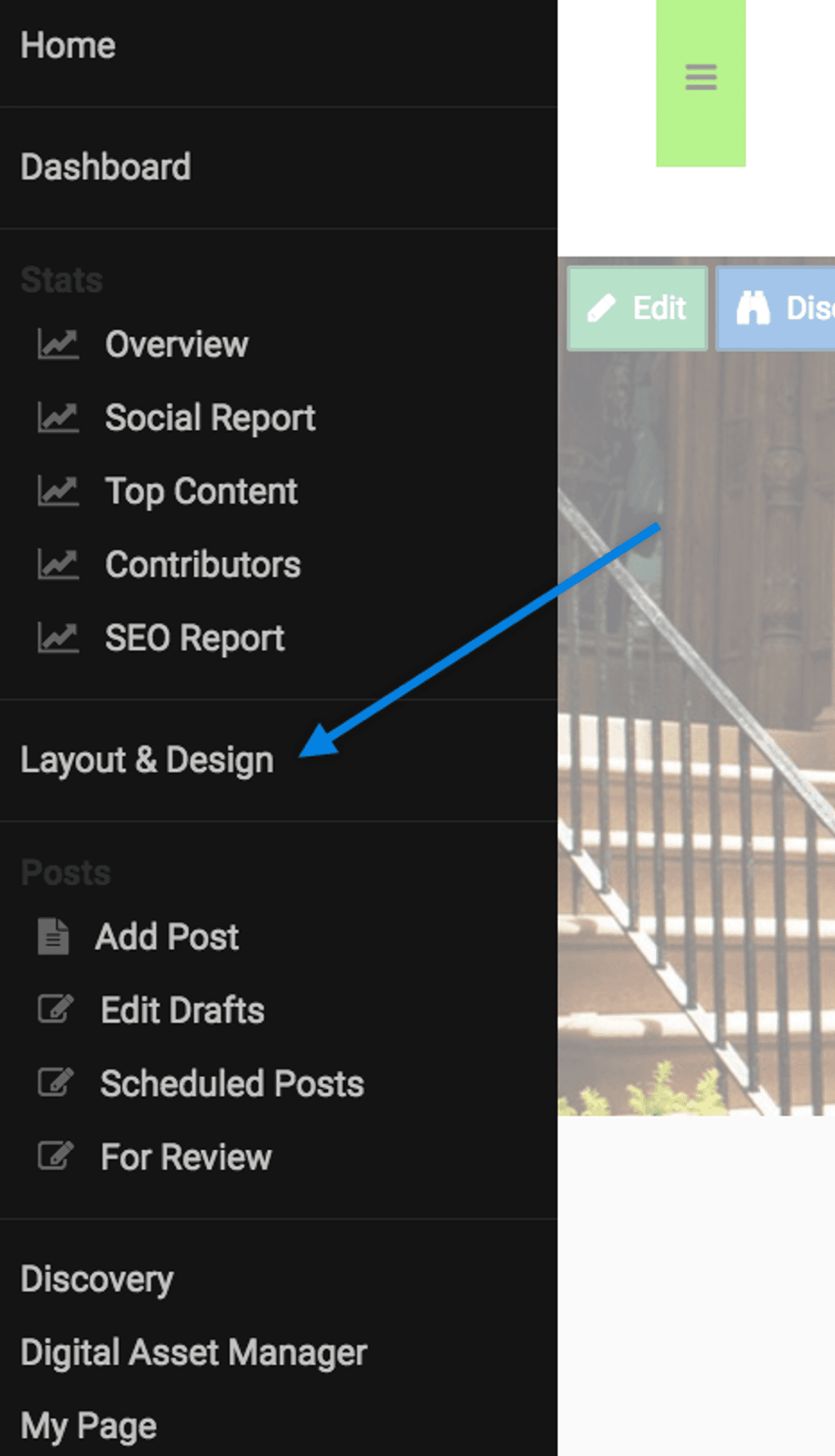 Accessing the Layout & Design Tool