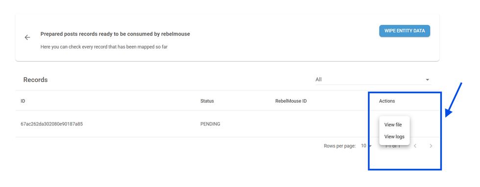 actions on preliminary data
