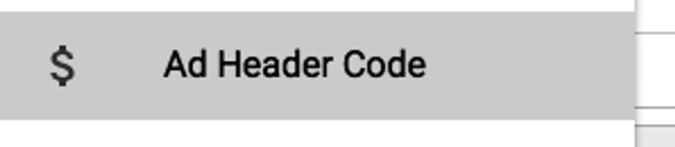 Ad Header Code
