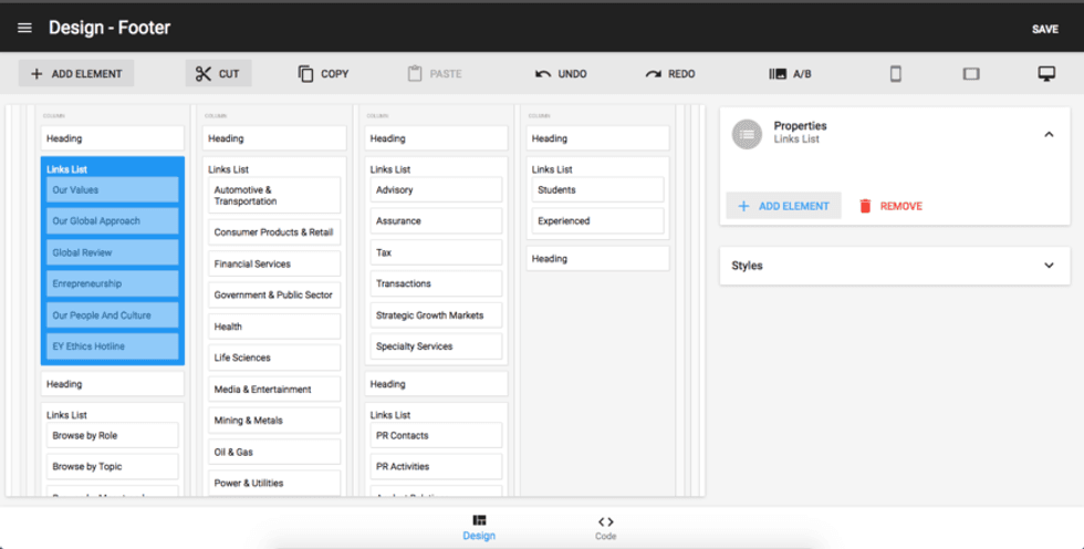 ADD ELEMENT button