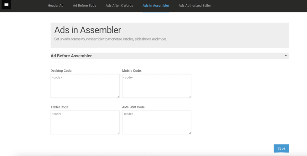 Ads Before Assembler