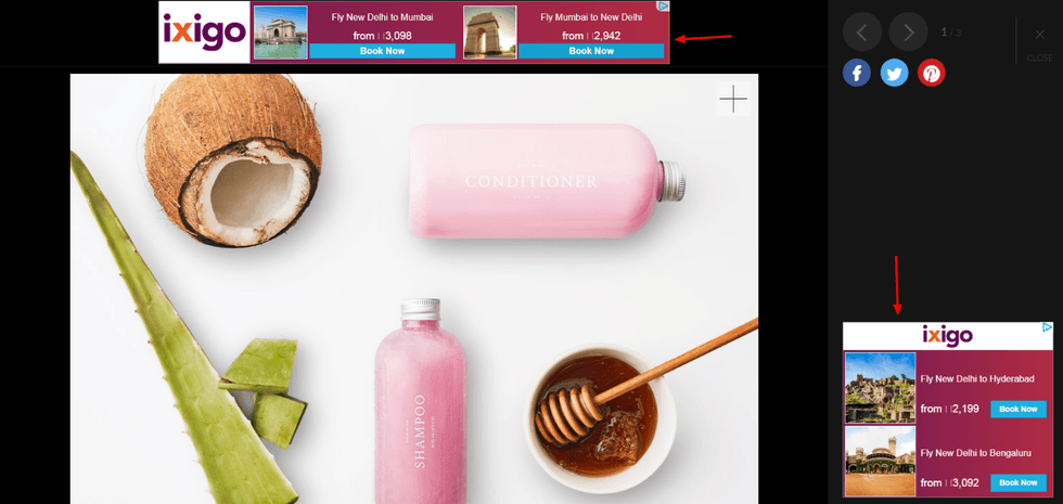 Ads in Fullscreen Slideshows - Example