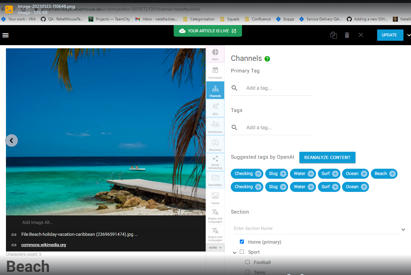 AI tag generator in Entry Editor