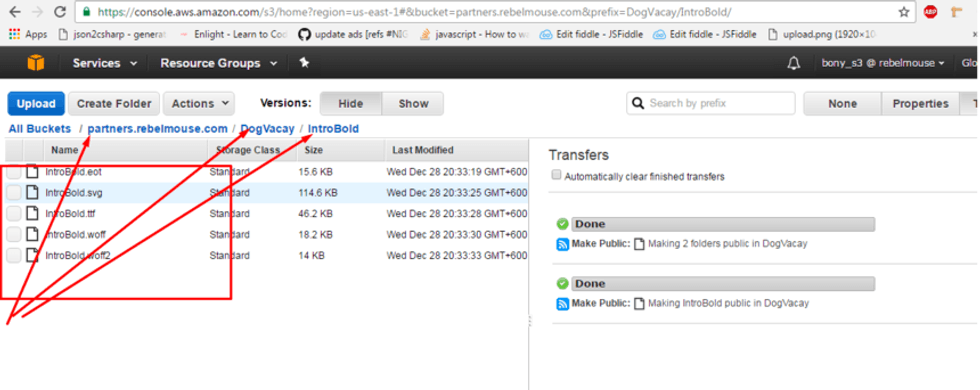 Amazon S3 account