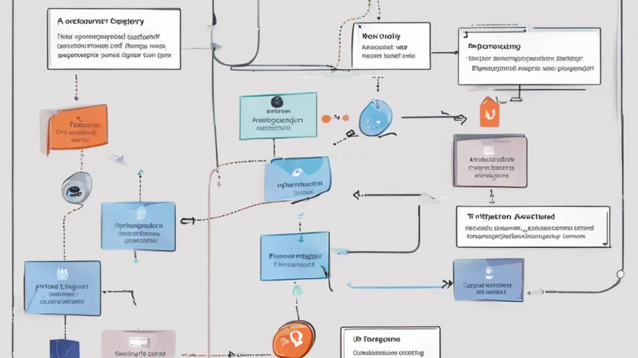 an explanation of a product workflow at a company, a flow chart showing two paths, platform team and agency development team