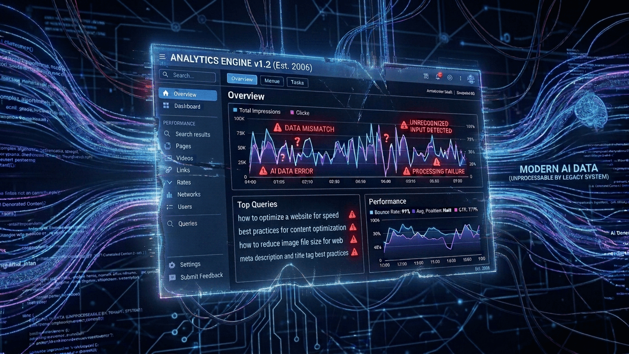 analytics engine interface with error alerts and performance graphs amid digital data streams