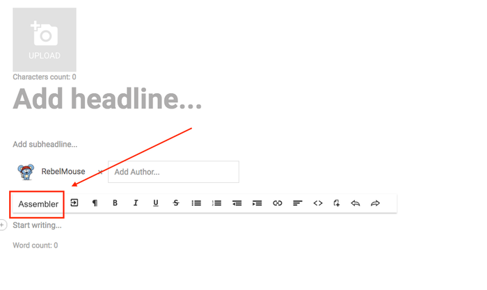 Assembler button in the Entry Editor
