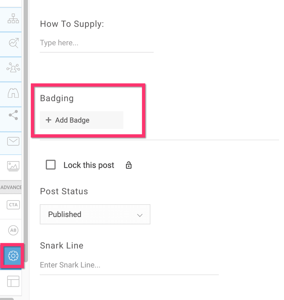 Badges in Entry Editor