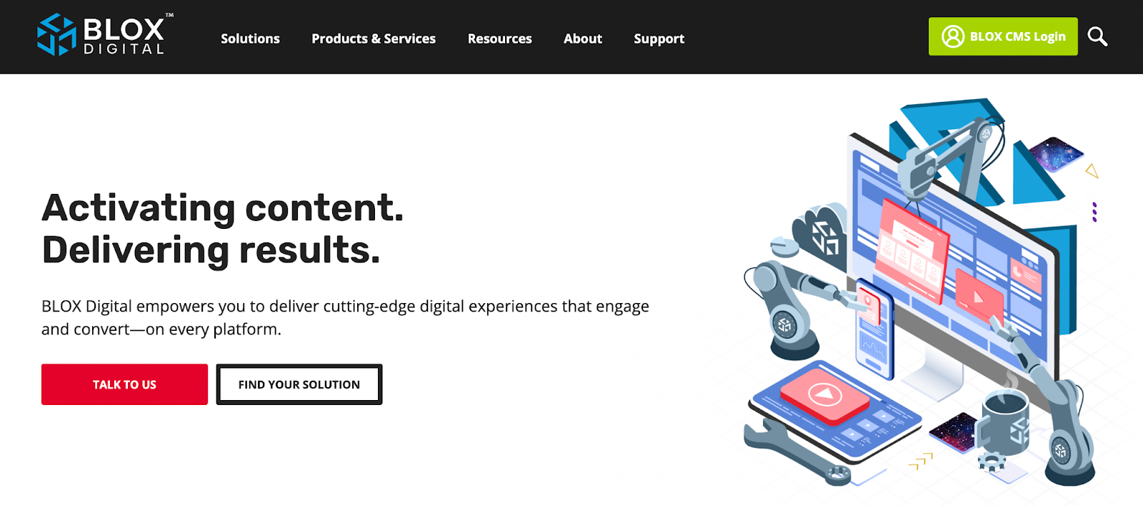 Blox Digital CMS home page