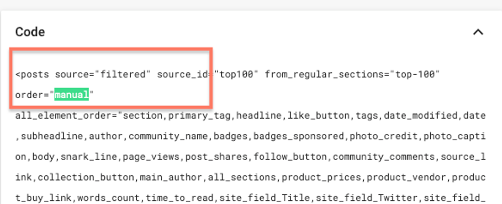 code adjustment in RebelMouse's Layout & Design Tool