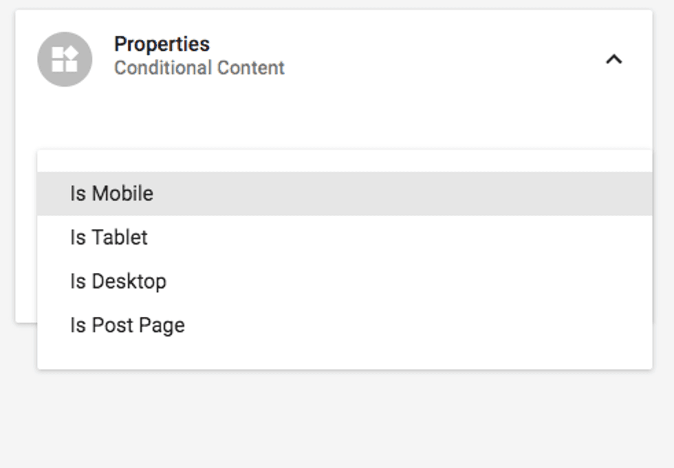 Conditional Content Drop-down