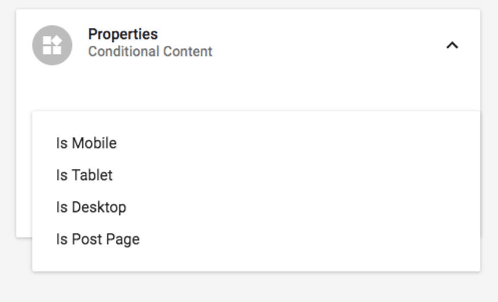 Conditional Content Dropdown