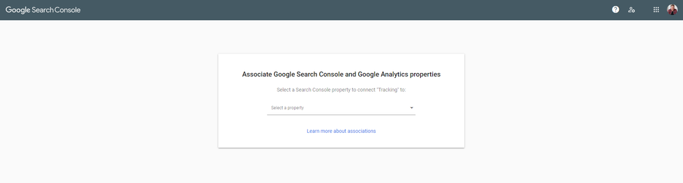 connect a property in google search console