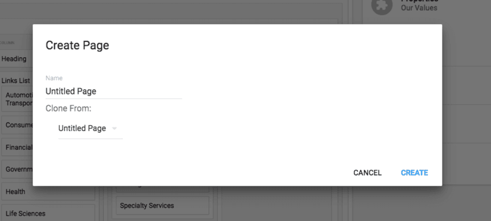 Create Page Name