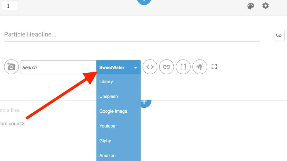 demonstration of pulling in a Sweetwater product from the RebelMouse entry editor