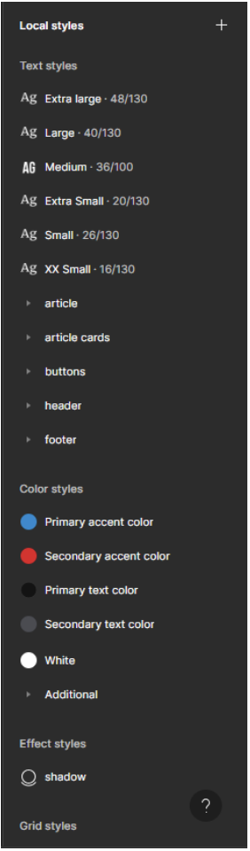 design style guide example in Figma