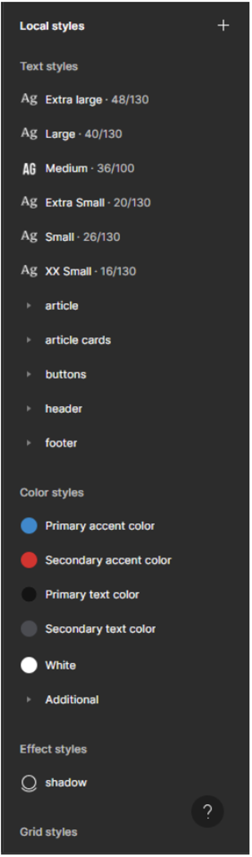 design style guide example in Figma