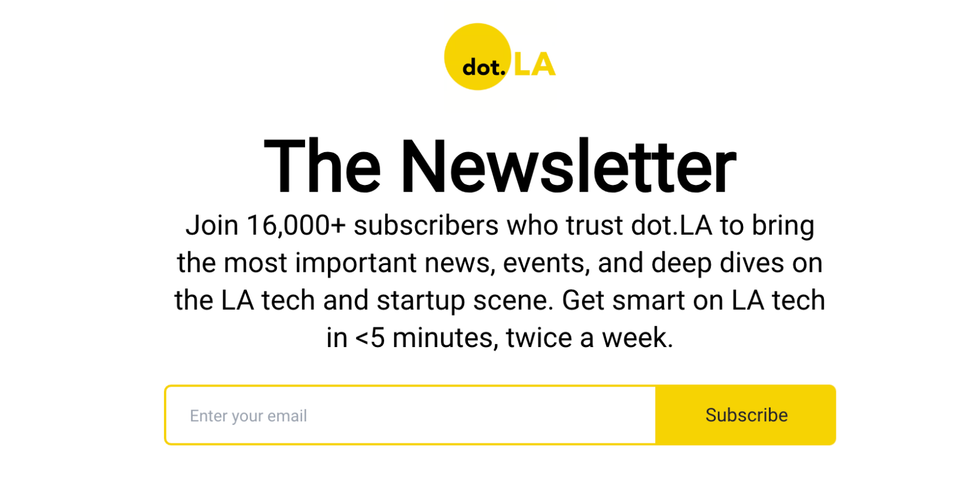 Dot.la Newsletter promotion
