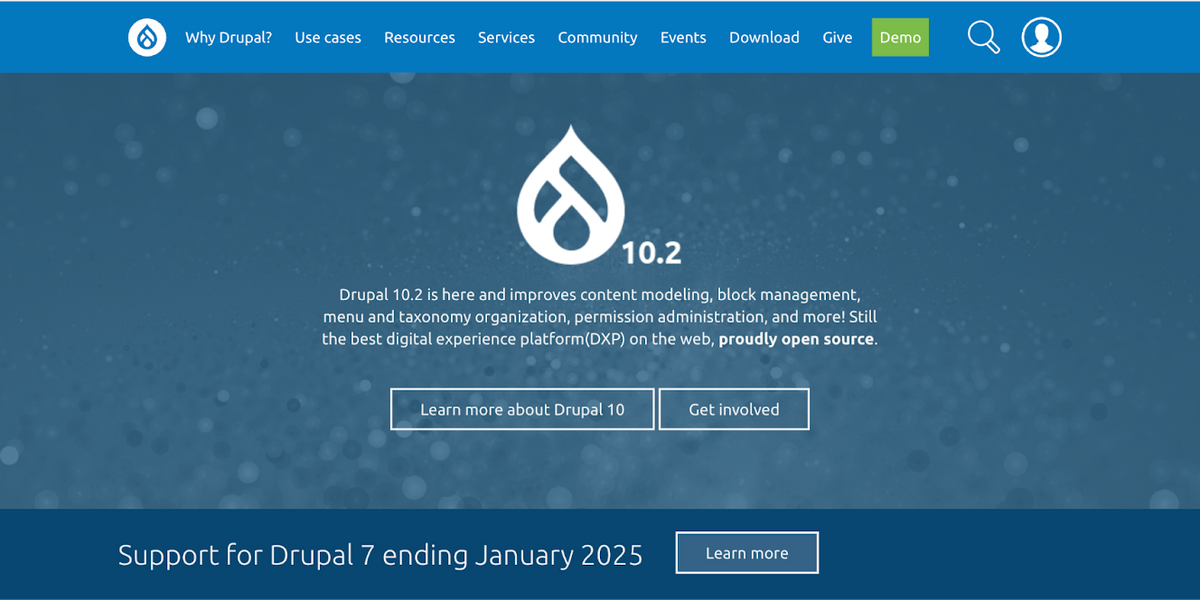 Drupal CMS home page