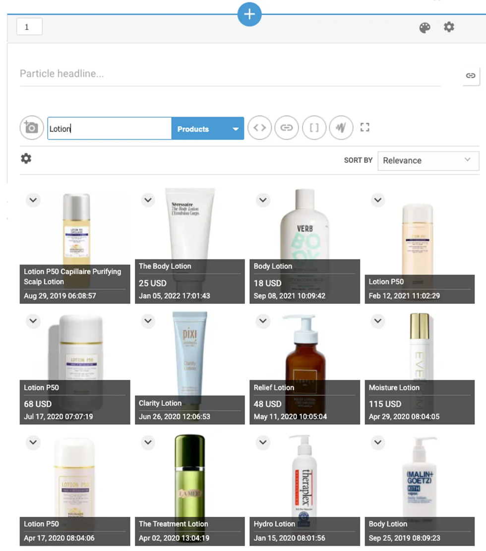 easily browse through affiliate products within the RebelMouse CMS