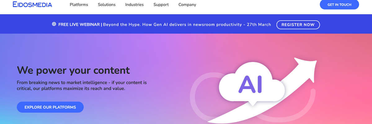 Eidosmedia CMS home page