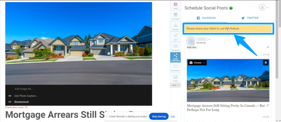Entry Editor with Social Scheduling tab interface visible.