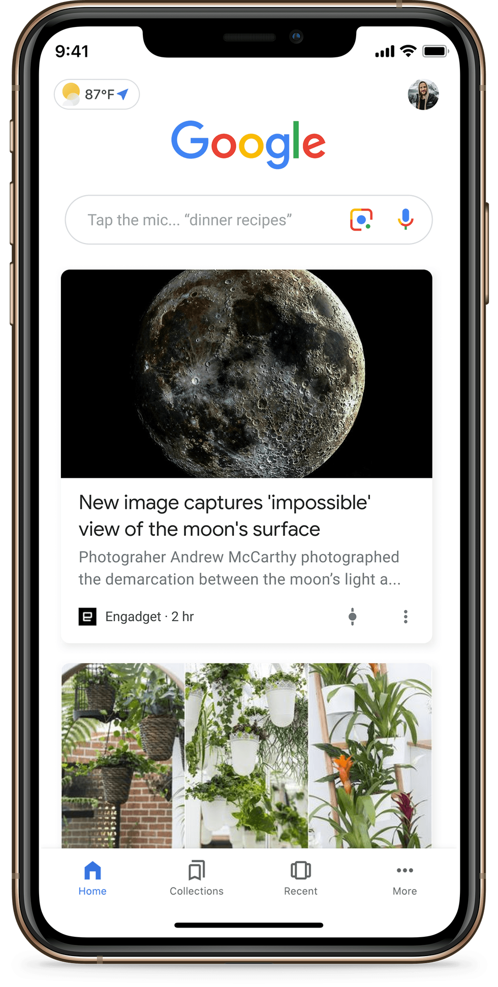 Example of Google Discover on cell phone.