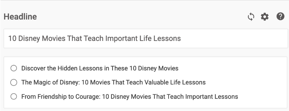 example of headlines optimizer for title about Disney movies