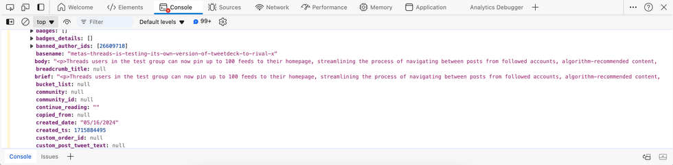 Expose additional Post Fields data using the console