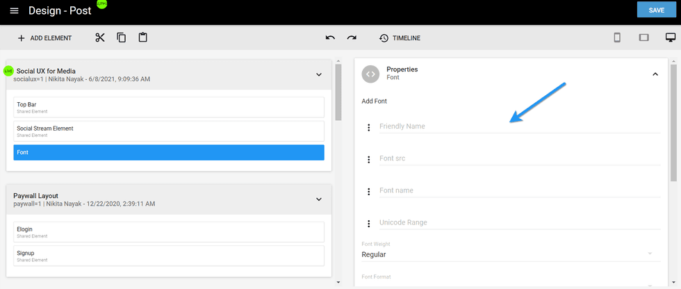 Font Element Properties