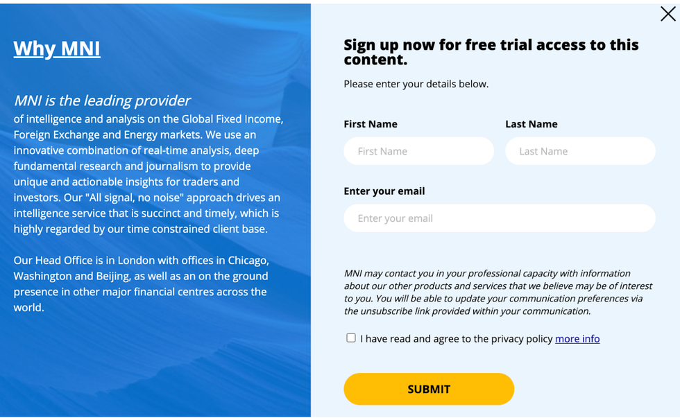 Free trial form to subscribe for more content from Market News