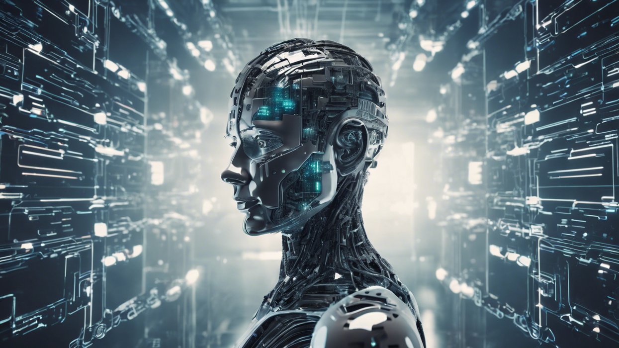 futuristic AI-generated robot surrounded by connections