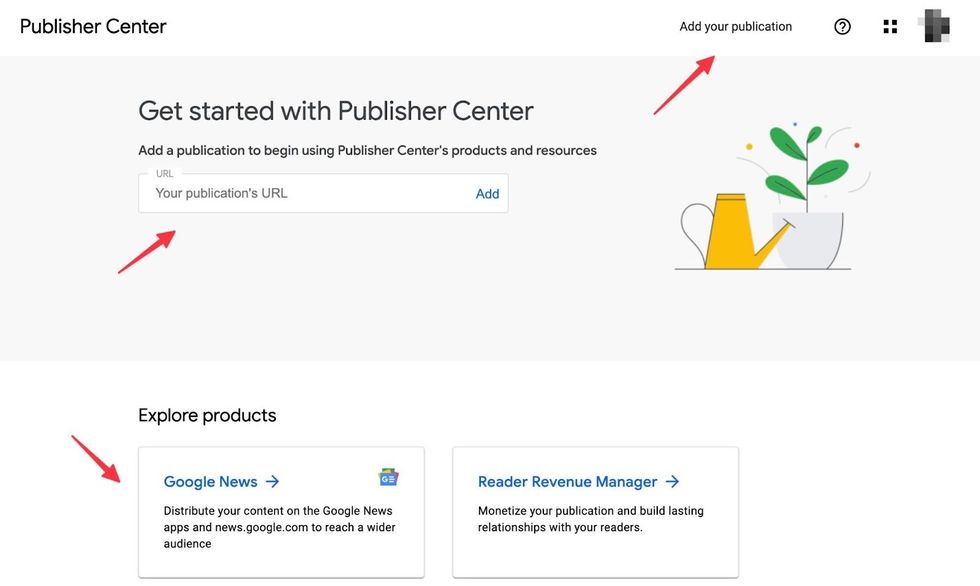 getting started with Google Publisher Center