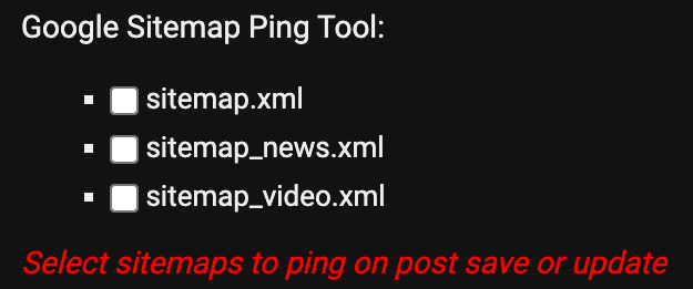 Google sitemap ping tool