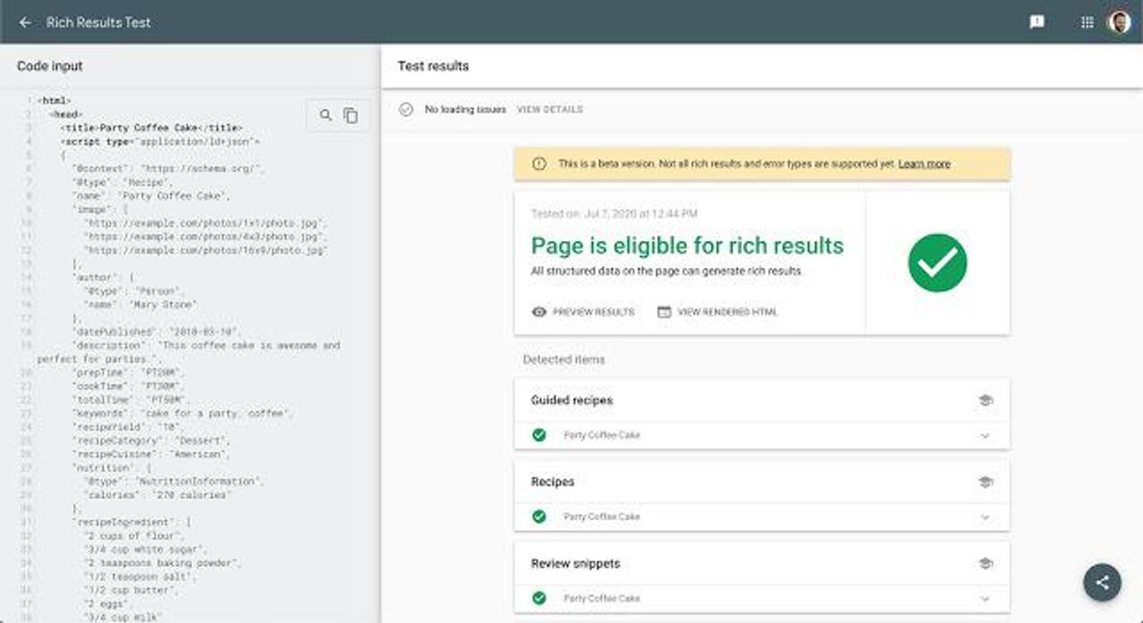 Google\u2019s Rich Results Test tool will check your structured data