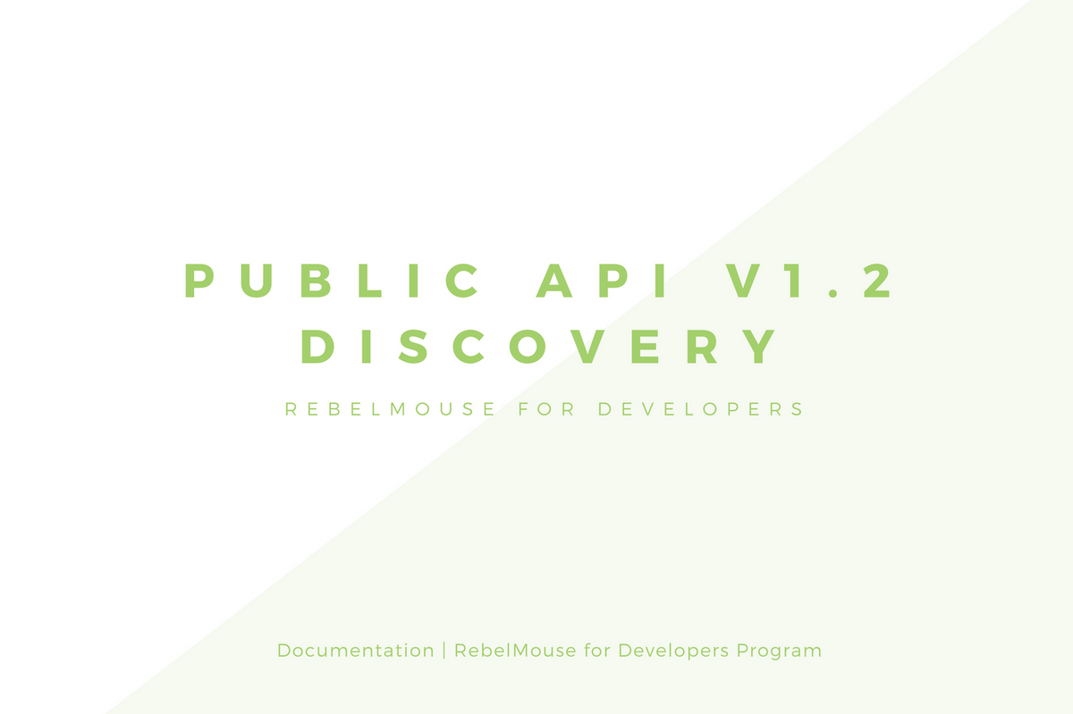 Public API v1.2 - Discovery