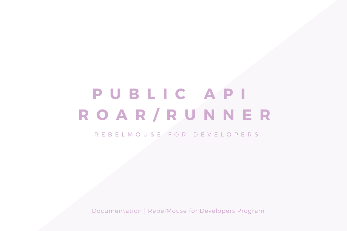 Public API v1.2 - Roar/Runner