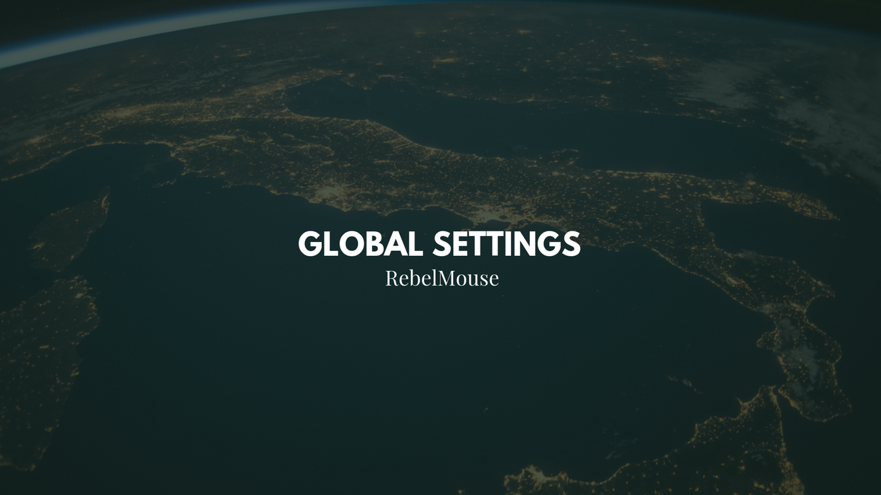 Manage Your Site's Global Settings