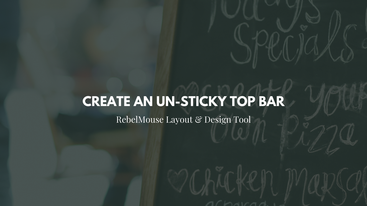 How to Make Your Top Menu Disappear on Scroll