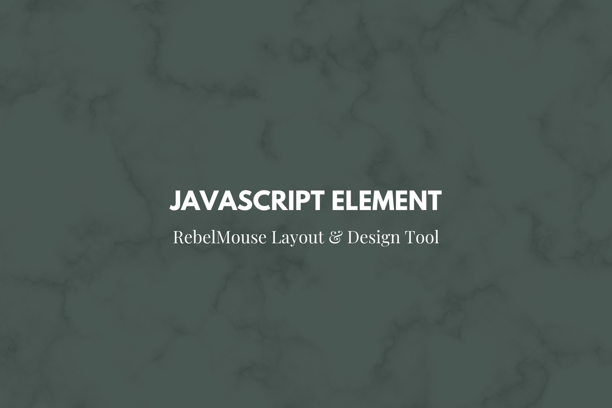 New JavaScript Element in Layout & Design Tool