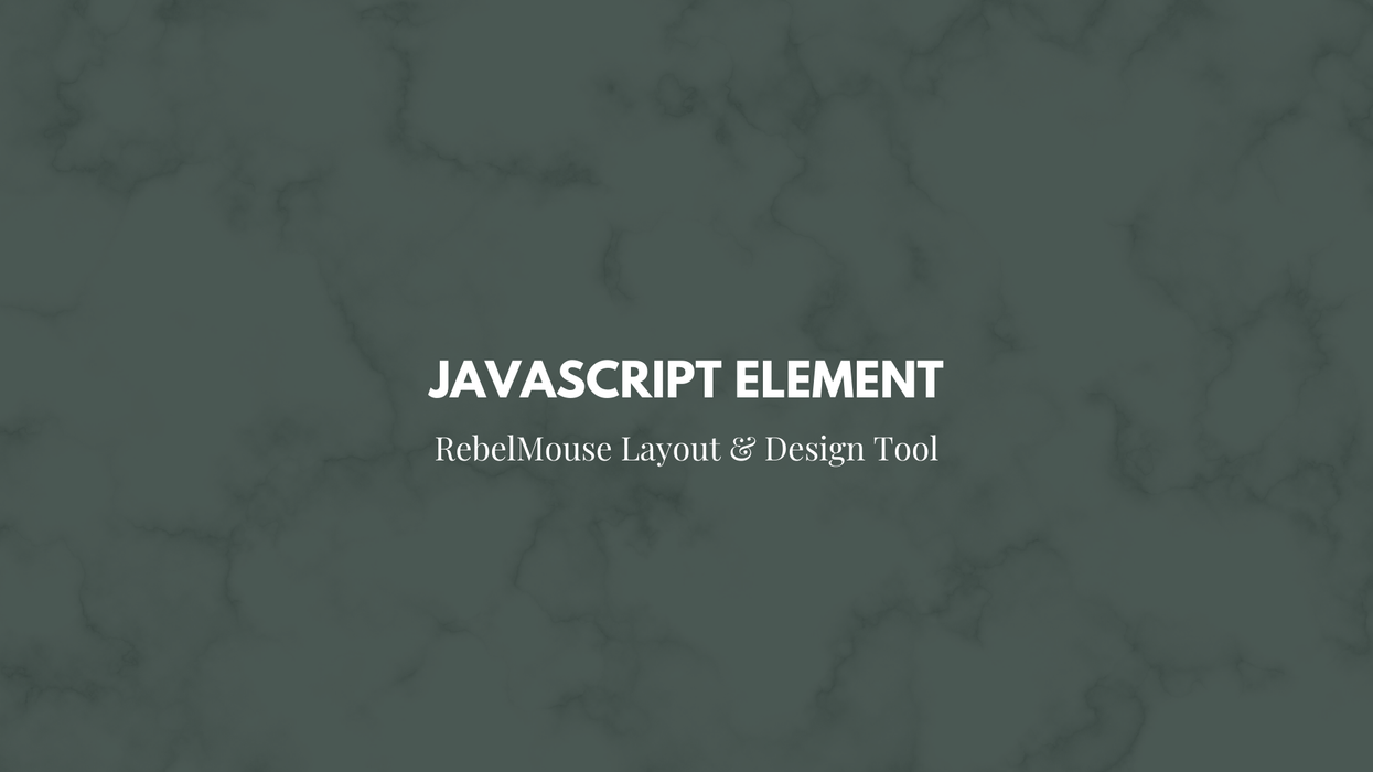 New JavaScript Element in Layout & Design Tool