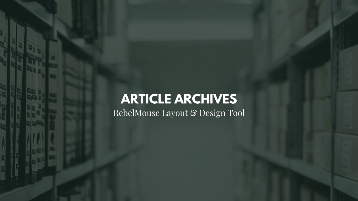 How to Set up an Article Archive