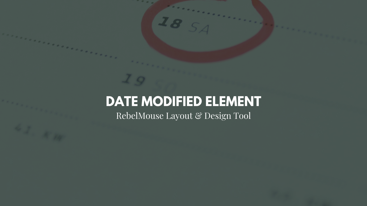 Keep Readers Informed With Date Modified Element
