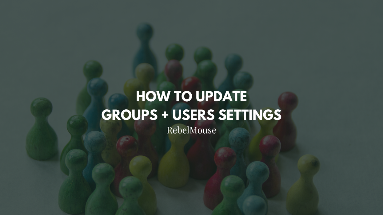 How to Update Groups and Users