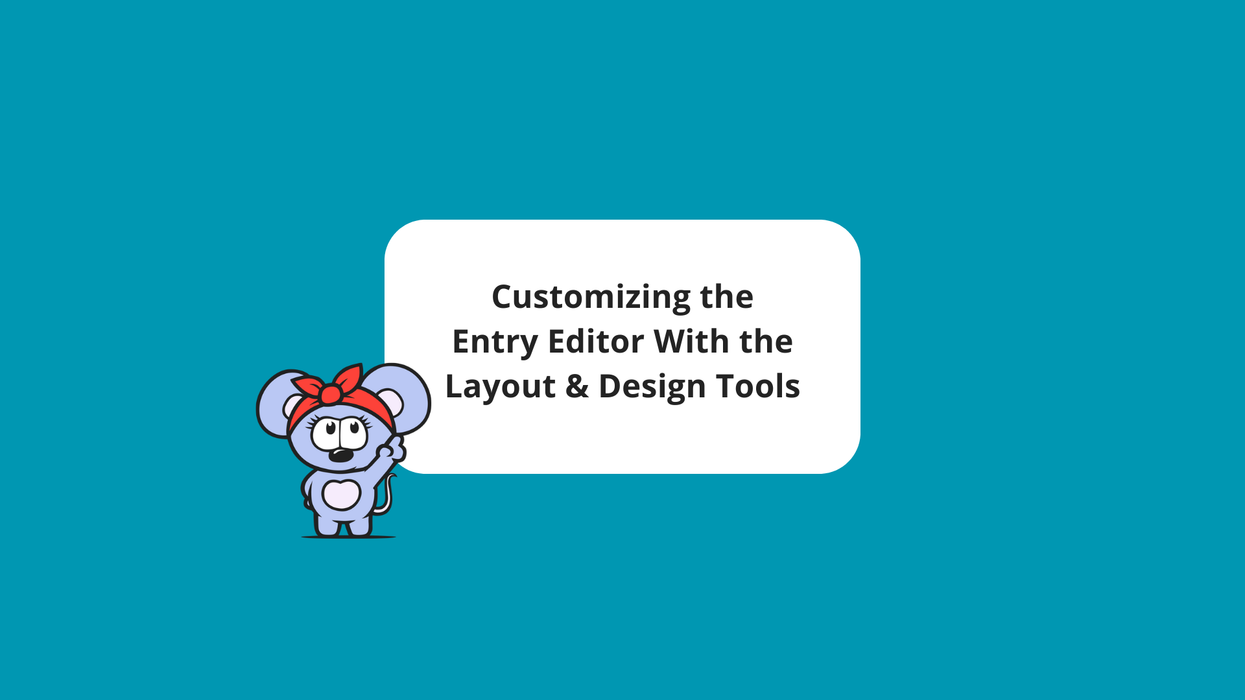 Customizing the Entry Editor With the Layout & Design Tools