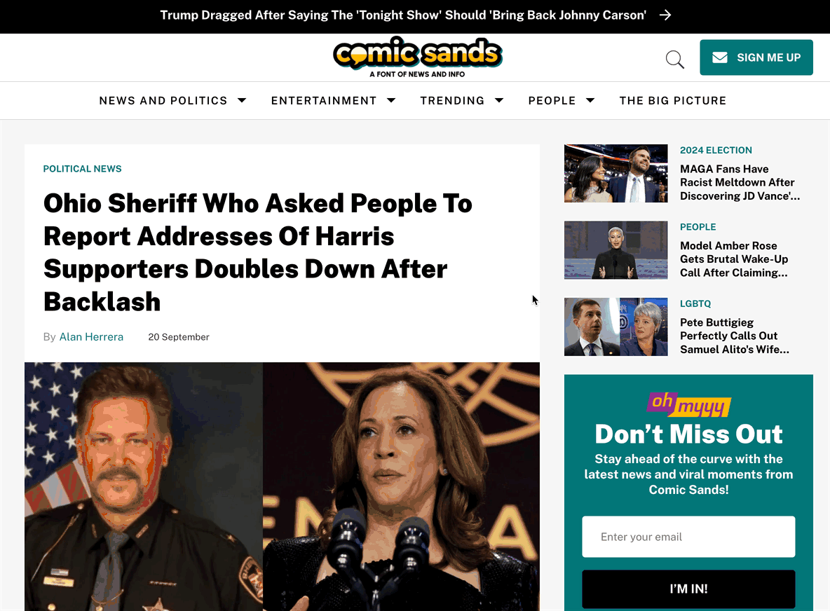 improved home page flow for Comic Sands