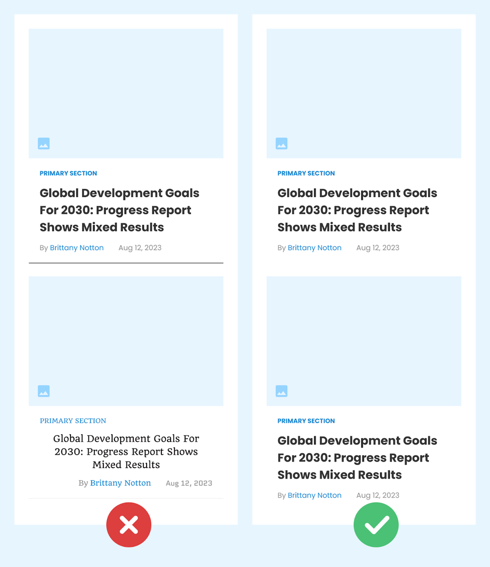 Inconsistent Design Elements